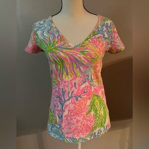 Lilly Pulitzer Women’s Medium More Lovers Coral Top